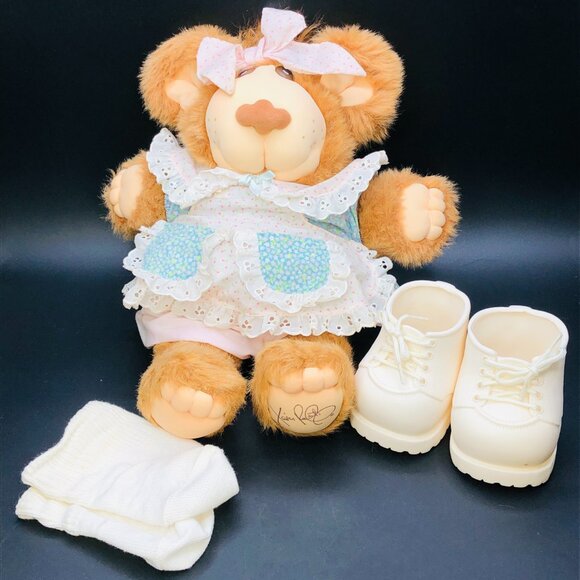 Vintage 1985 FURSKINS Xavier Roberts PERSIMMON Teddy Bear Plush: 15" - Coleco - Picture 7 of 16